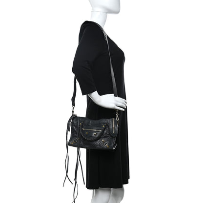 Balenciaga Agneau Stadio Laser Cut Cross Classic Gold Hardware Mini City Black 2 of 9