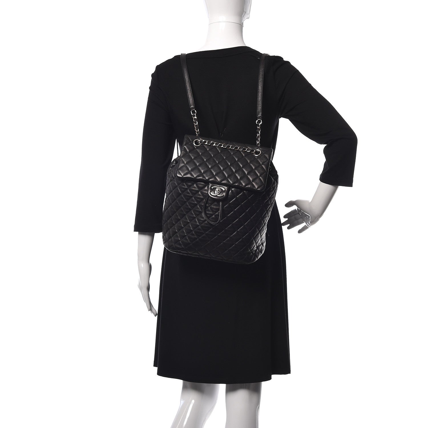 Chanel Calfskin Quilted Large Urban Spirit Backpack Black 2 of 10