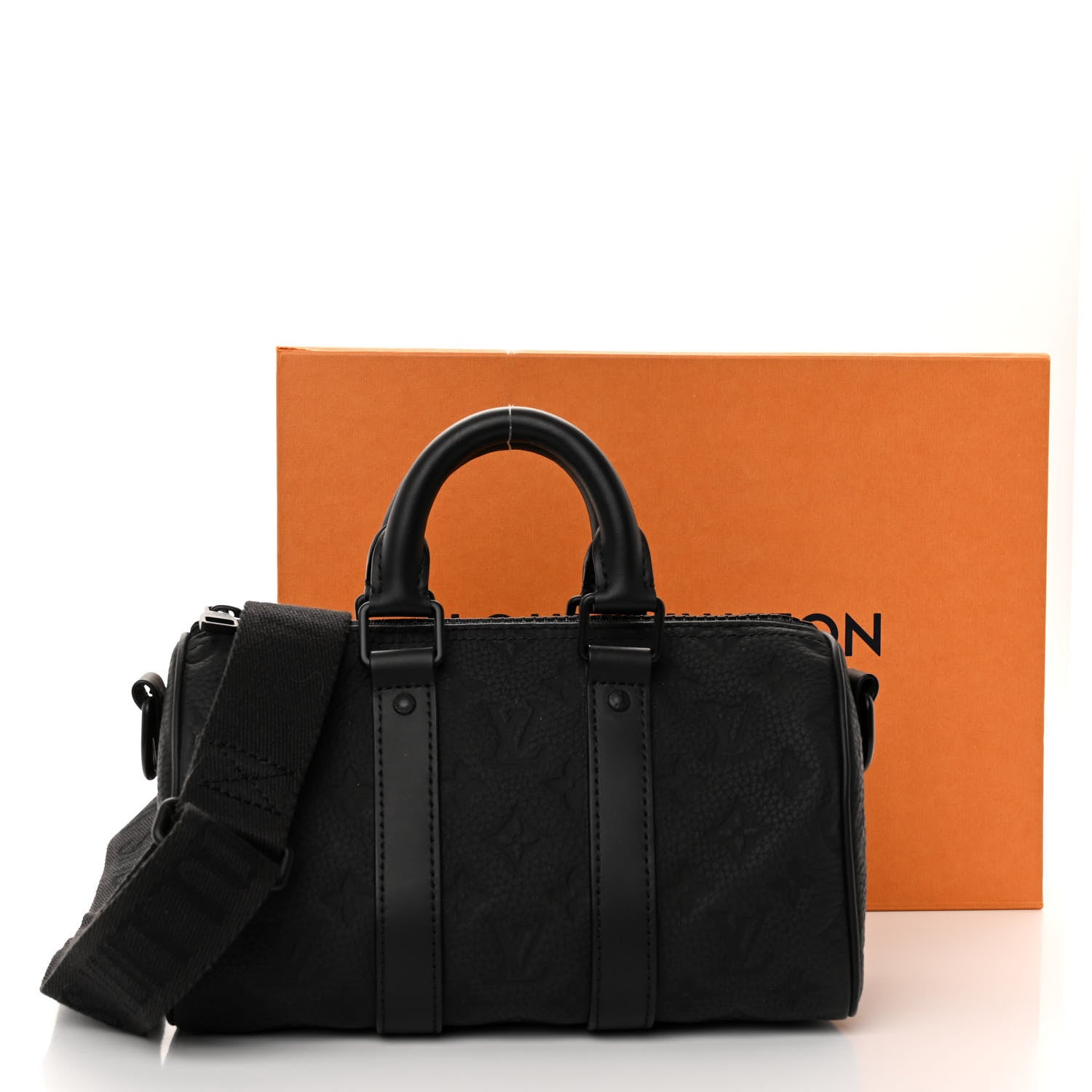 Louis Vuitton Monogram Taurillon Keepall Bandouliere 25 Black 10 of 10