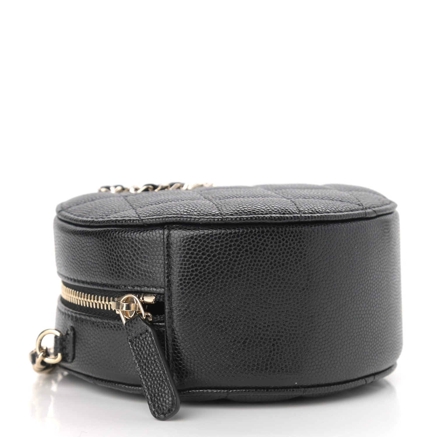 Chanel Caviar Quilted French New Wave Round Clutch With Chain Black 4 of 11