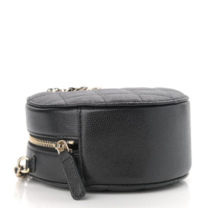 Chanel Caviar Quilted French New Wave Round Clutch With Chain Black 4 of 11