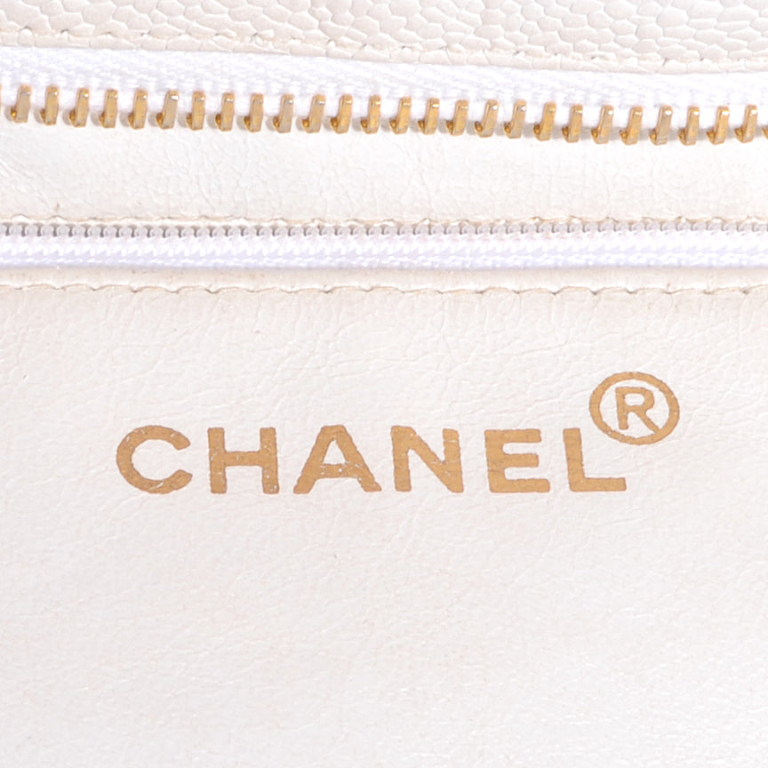 Chanel Caviar Medallion Tote White 6 of 7