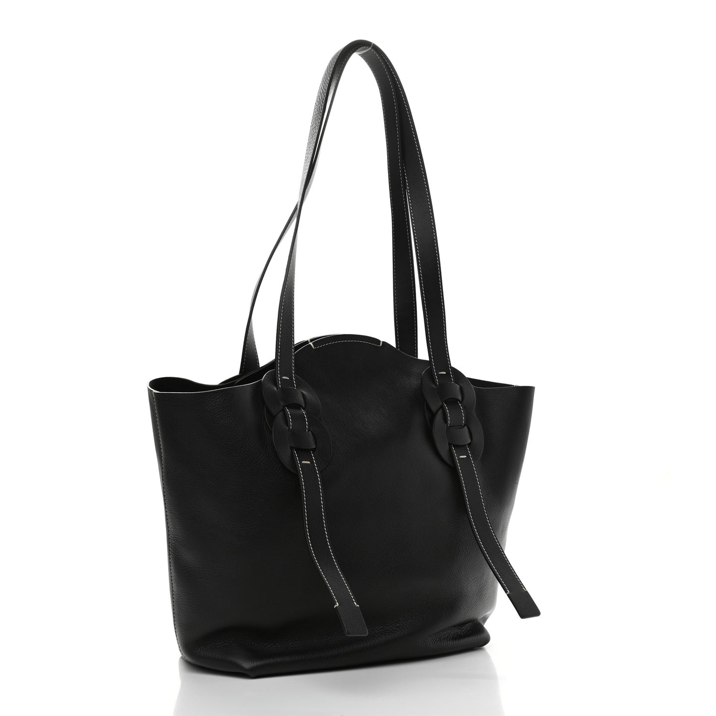 Small Grain Smooth Calfskin Medium Darryl Tote Black