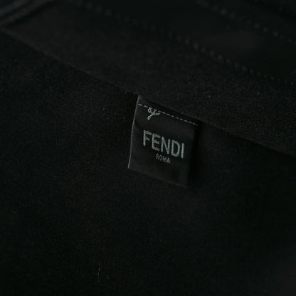 Fendi Glazed Fabric Vitello Century FF 1974 Stamp Patch Medium Peekaboo Defender Cover Mogano Panna Black 6 of 10