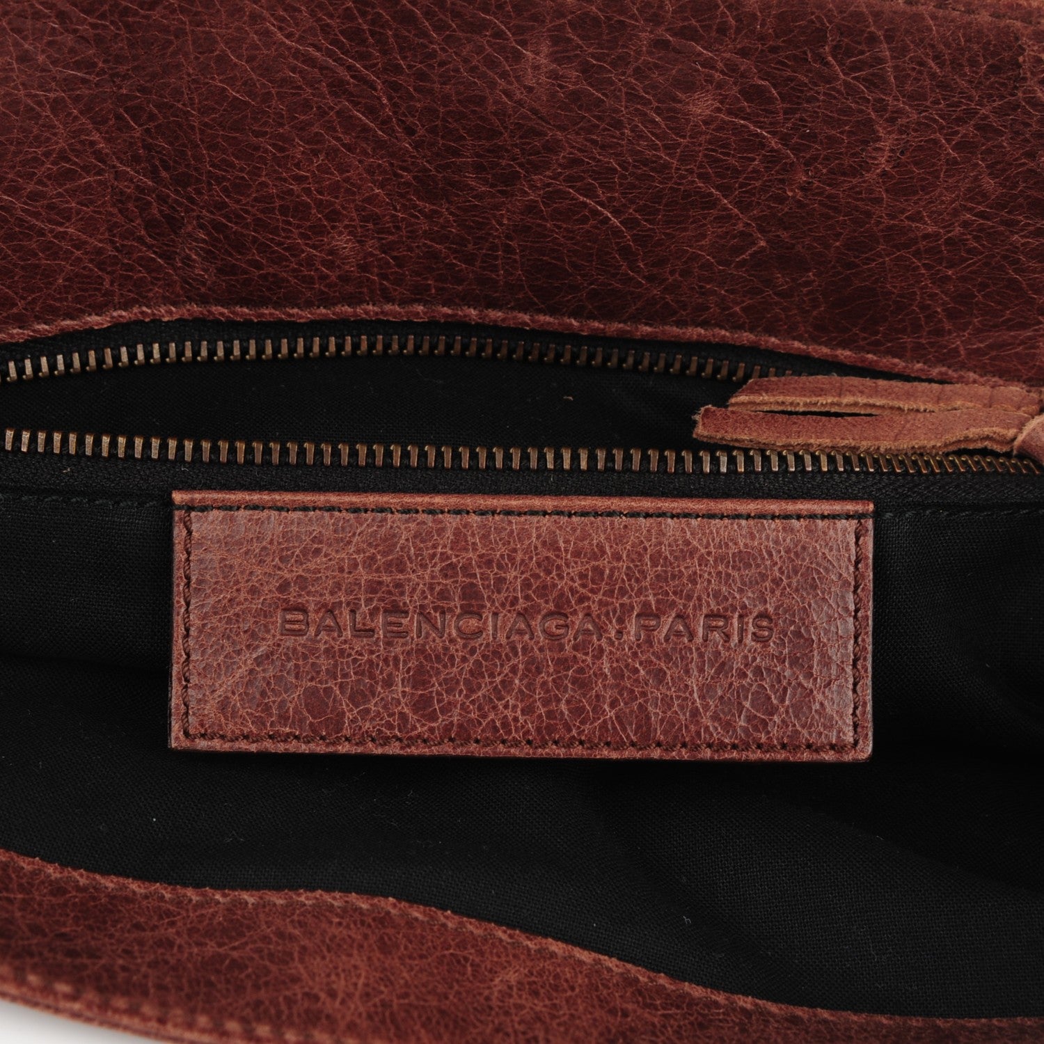 Balenciaga Agneau Classic Hardware Folk Messenger Castagna 6 of 7