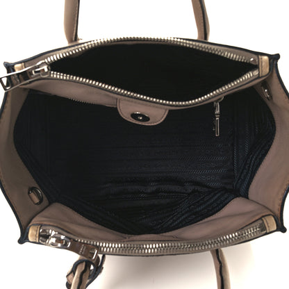 Prada Glace Calf Suede Twin Pocket Tote Pomice 5 of 10