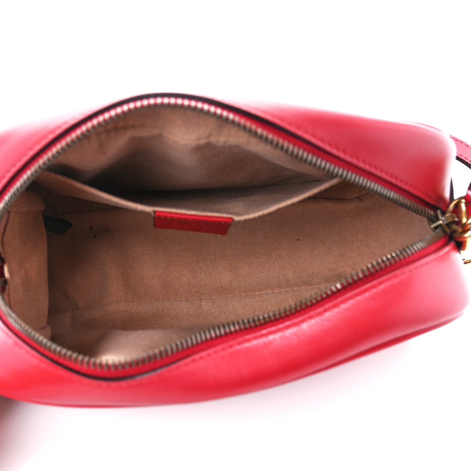 Gucci Calfskin Matelasse Small GG Marmont Chain Shoulder Bag Hibiscus Red 5 of 12