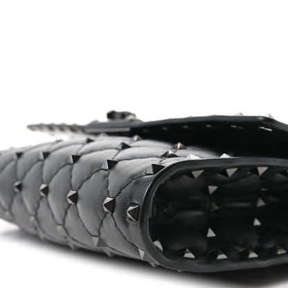 Valentino Garavani Lambskin Rockstud Spike Wallet on Chain Black 9 of 9