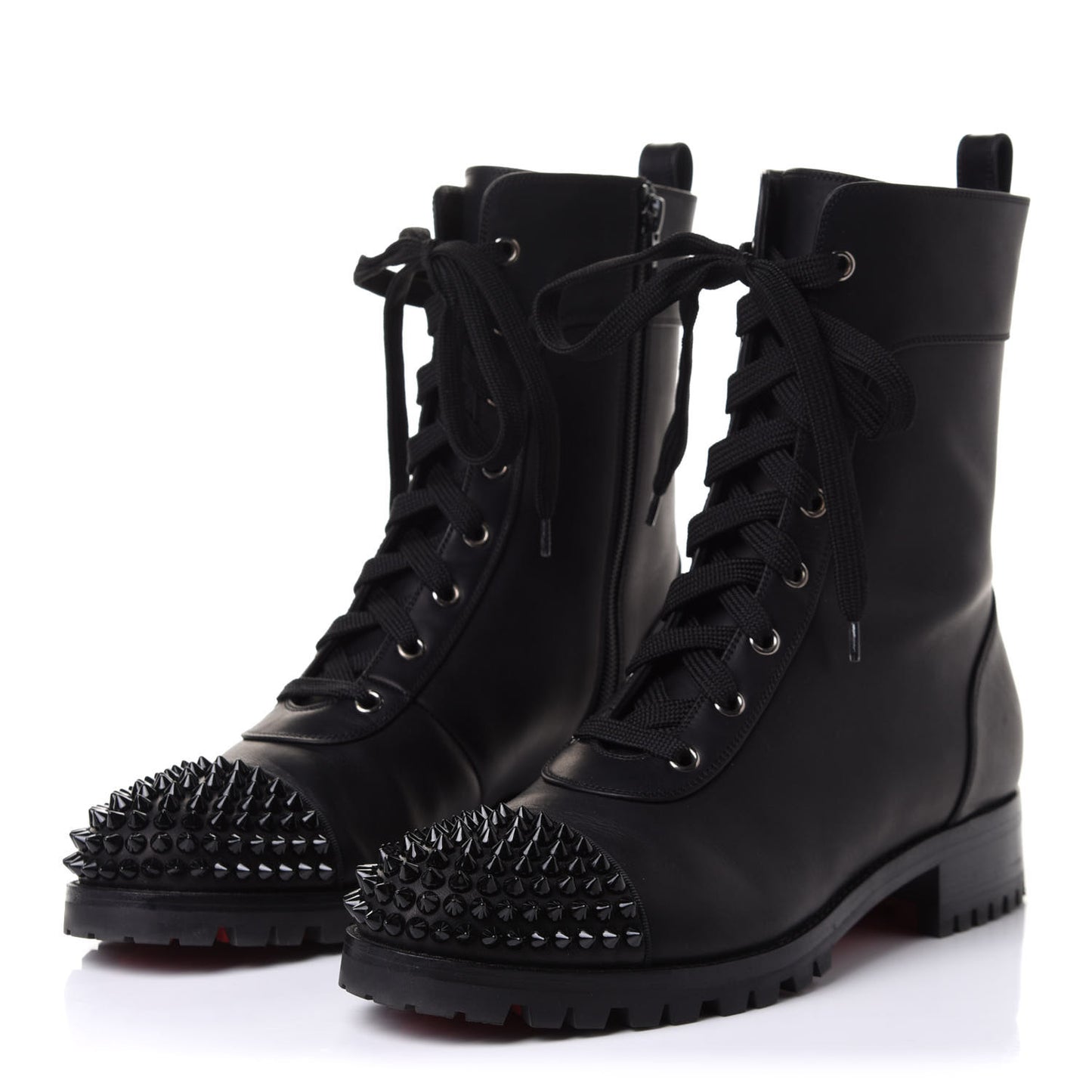 Calfskin Spikes TS Croc Flat Boots 40 Black