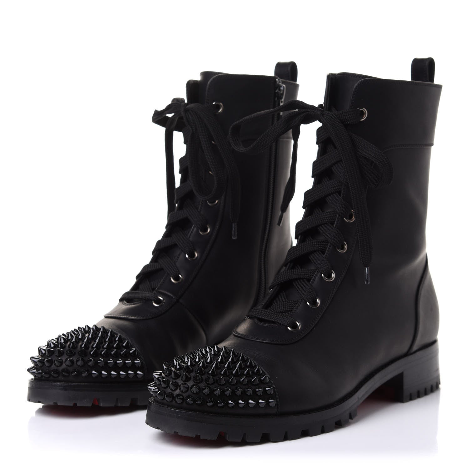 Christian Louboutin Calfskin Spikes TS Croc Flat Boots 40 Black 3 of 10