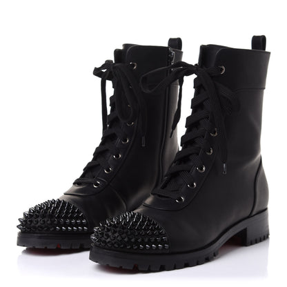 Christian Louboutin Calfskin Spikes TS Croc Flat Boots 40 Black 3 of 10