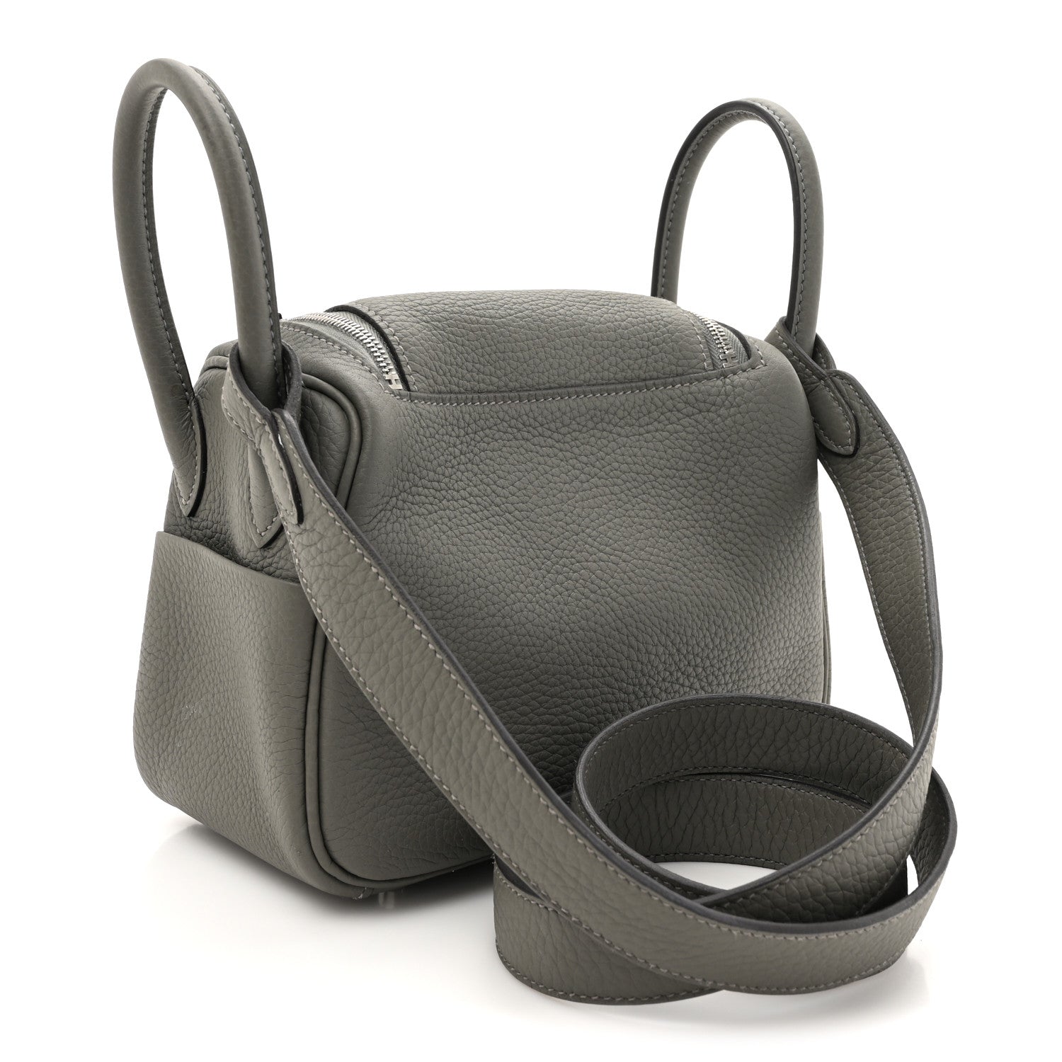 Hermes Taurillon Clemence Mini Lindy 20 Gris Meyer 1745378