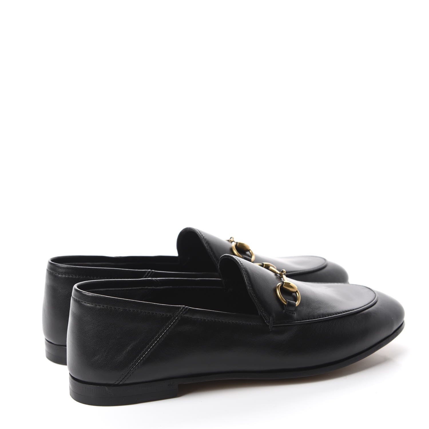 Gucci Lambskin Womens Brixton Horsebit Loafers 35.5 Black 4 of 10