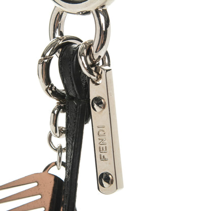 Fendi Fox Goat Mink Fur Nappa Crystal Studded Mini Karlito Tuxedo Bag Charm White Multicolor 3 of 4