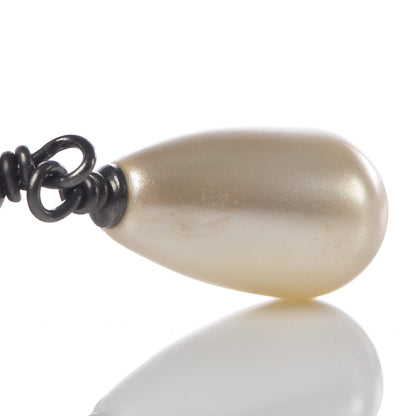 Chanel Ruthenium Pearl CC Drop Earrings Grey 4 of 4