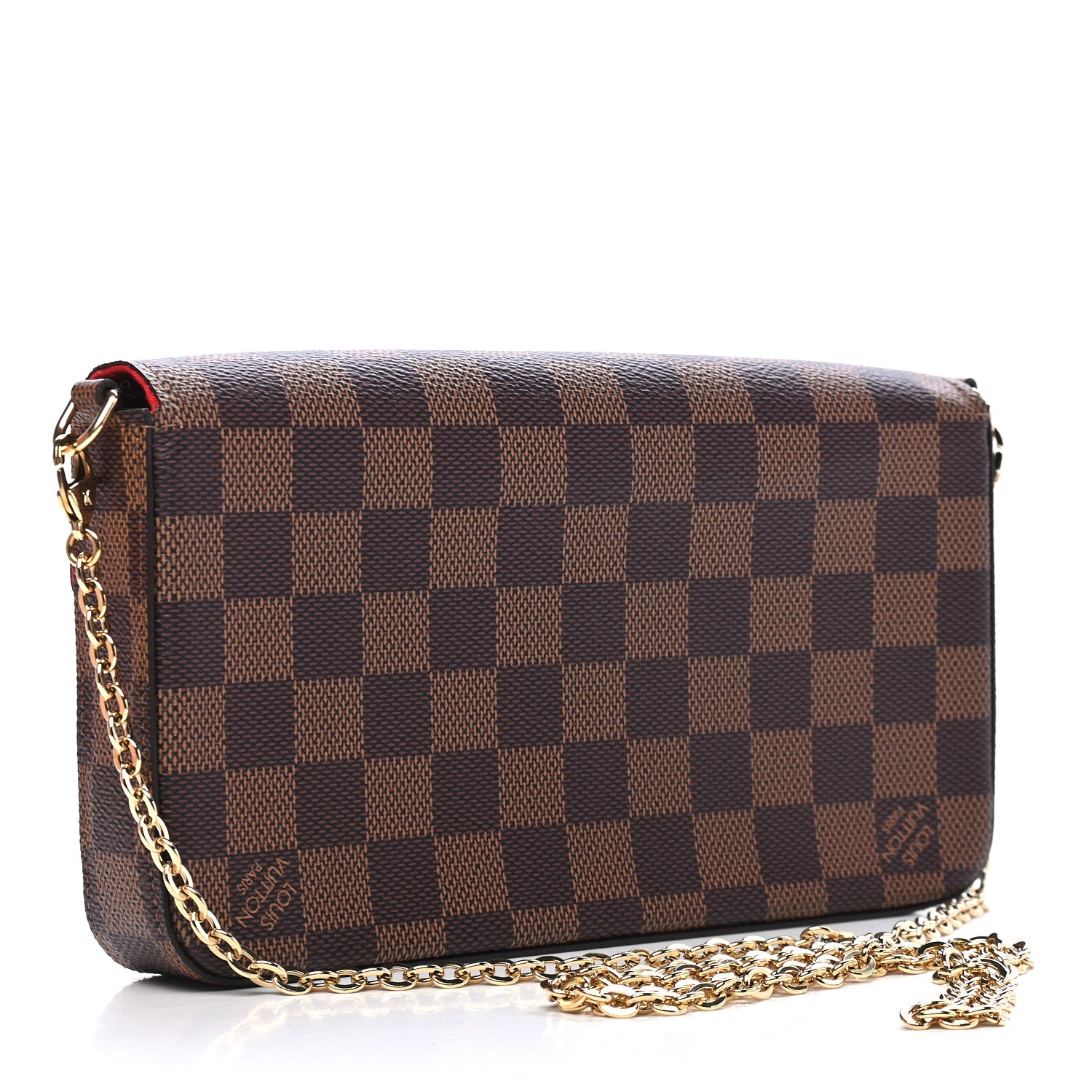 Louis Vuitton Damier Ebene Pochette Felicie Chain Wallet 3 of 9
