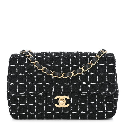 Chanel Tweed Quilted Mini Rectangular Flap Black White 1 of 10
