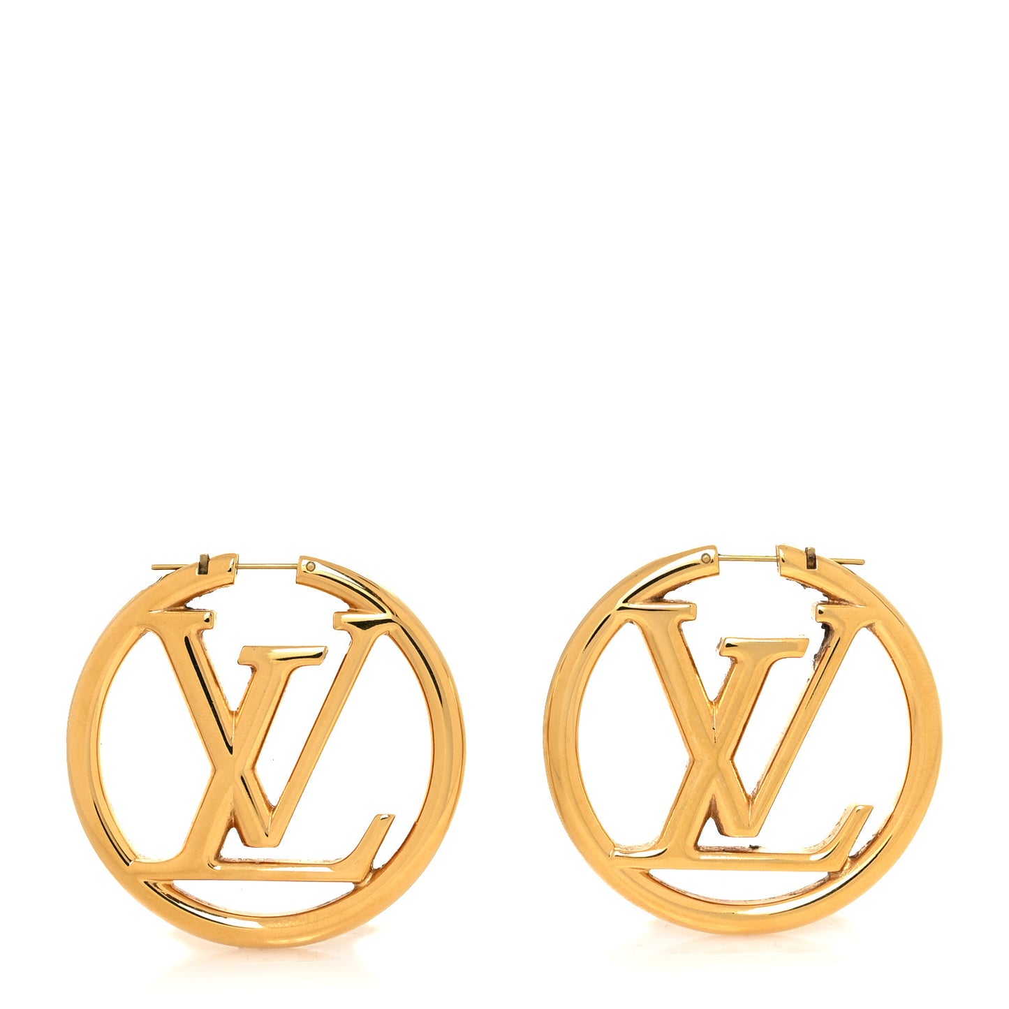 Metal Louise Hoop Earrings Gold