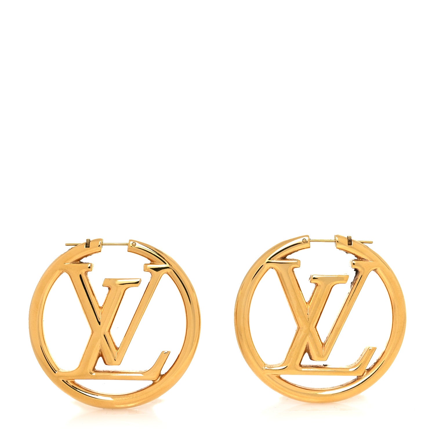 Louis Vuitton Metal Louise Hoop Earrings Gold 1 of 6