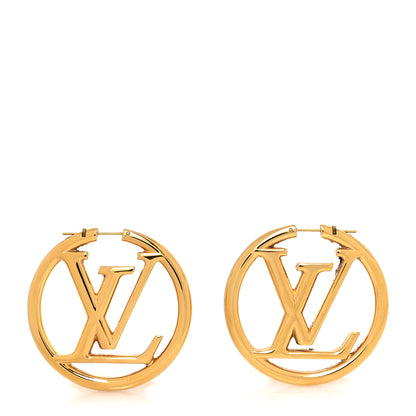 Louis Vuitton Metal Louise Hoop Earrings Gold 1 of 6