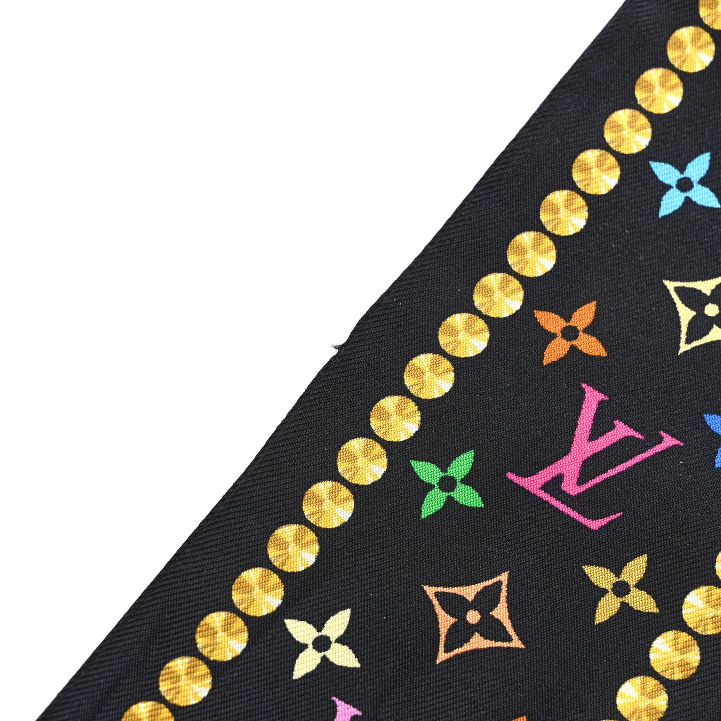 Silk Monogram Multicolor Bijou Bandeau Black