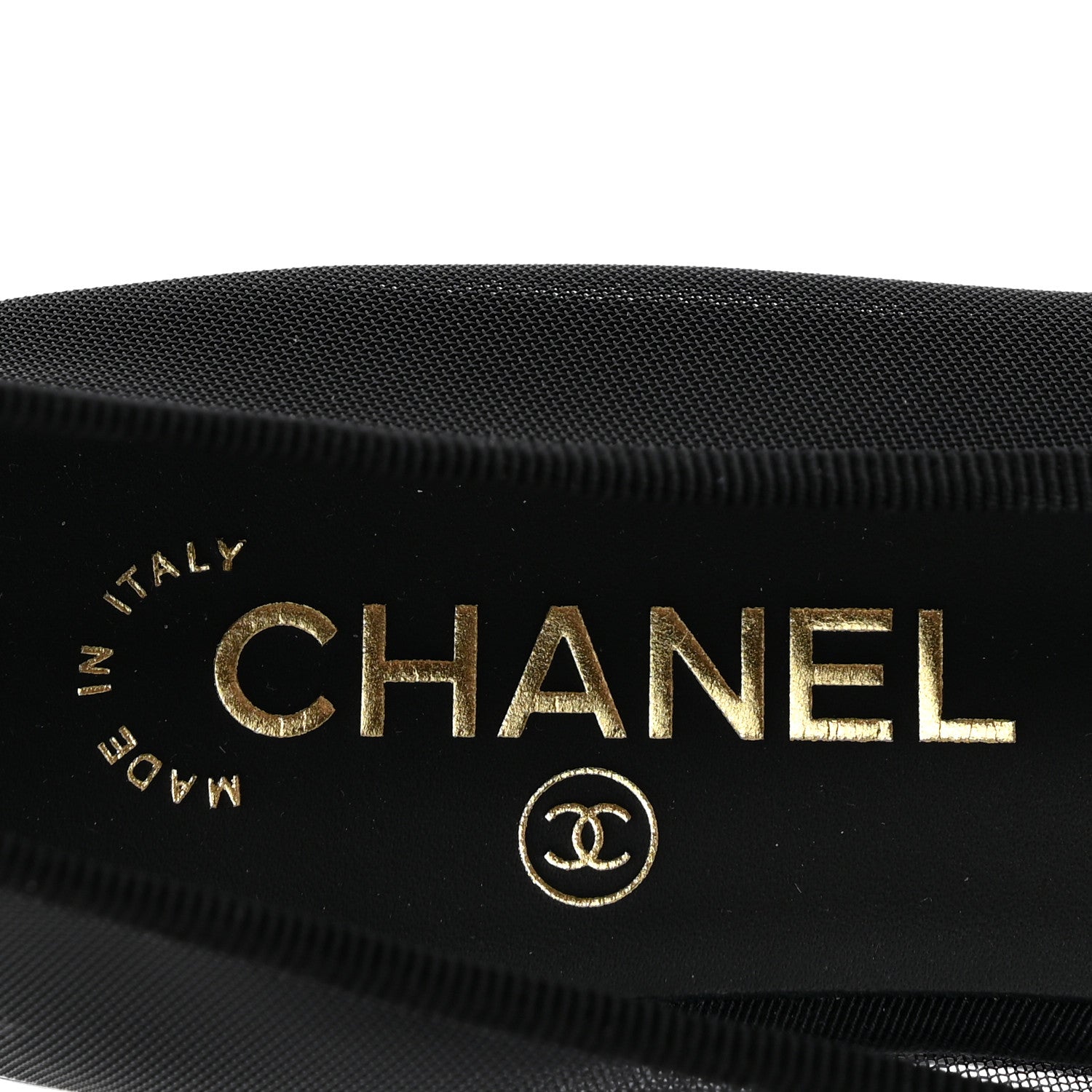 Chanel Mesh Grosgrain CC Cap Toe Ballerina Flats 38.5 Black 8 of 10