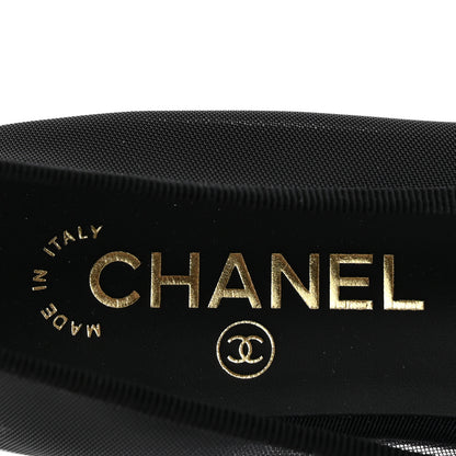 Chanel Mesh Grosgrain CC Cap Toe Ballerina Flats 38.5 Black 8 of 10