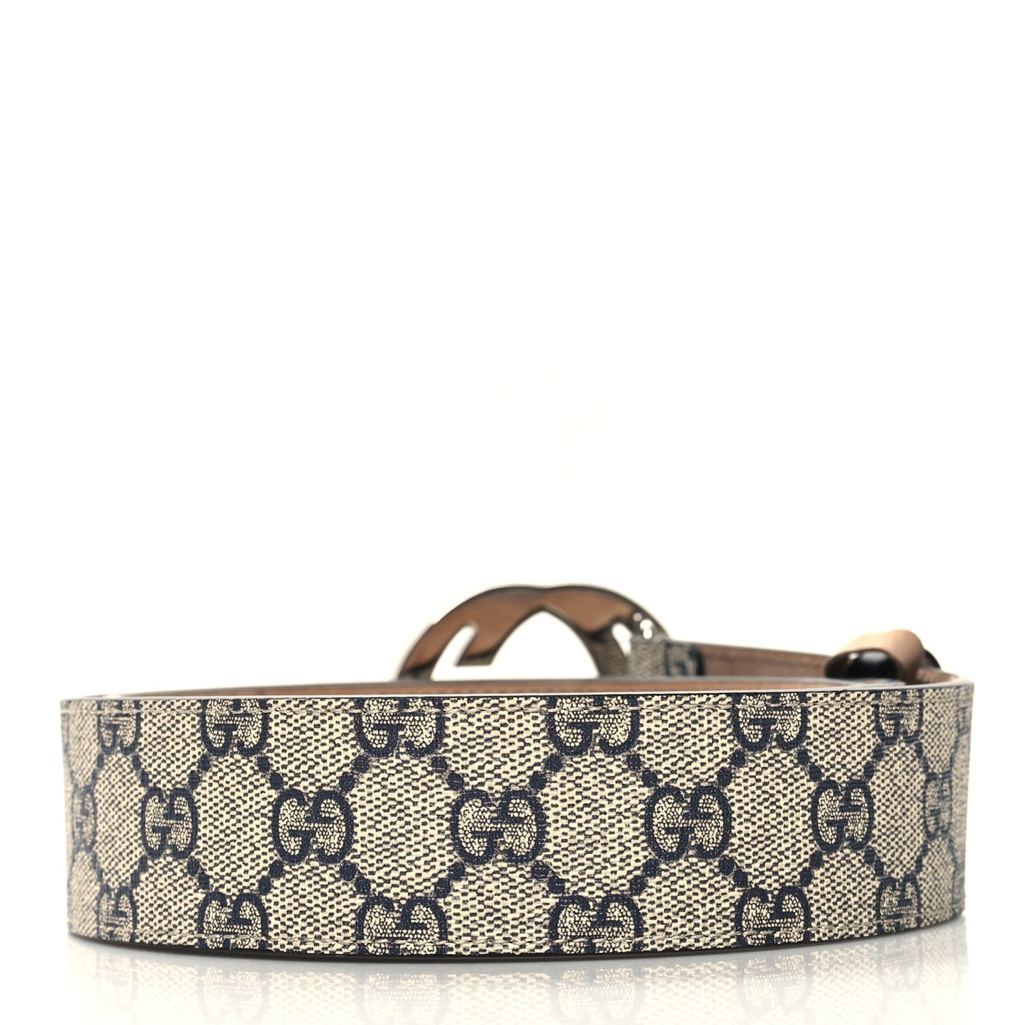 GG Supreme Monogram Selleria Calfskin Interlocking G 40mm Belt 95 38 Beige Ebony Blue