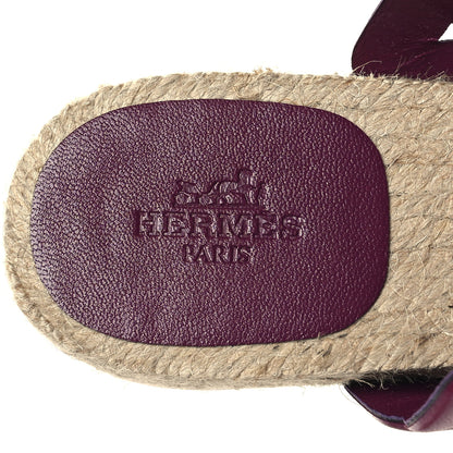Hermes Nappa Gwen Espadrille Sandals 37 Multicolored Violet Lilas 8 of 9