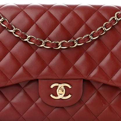Chanel Lambskin Quilted Jumbo Double Flap Burgundy 8 of 19
