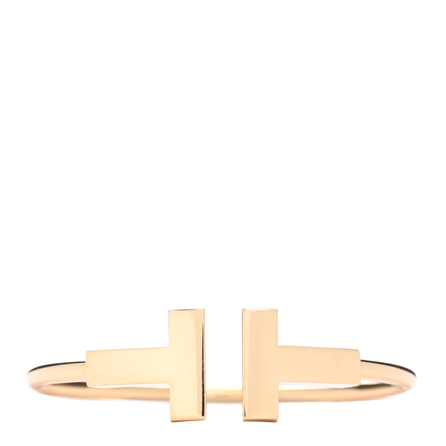Tiffany 18K Yellow Gold T Wide Wire Bracelet 1 of 5