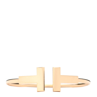 Tiffany 18K Yellow Gold T Wide Wire Bracelet 1 of 5