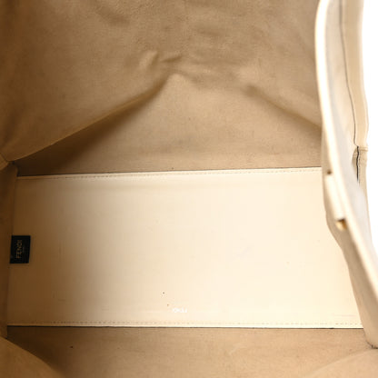 Fendi Vitello King Plexiglass Logo Embossed Large Fendi Sunshine Shopper Tote White Ice 5 of 10