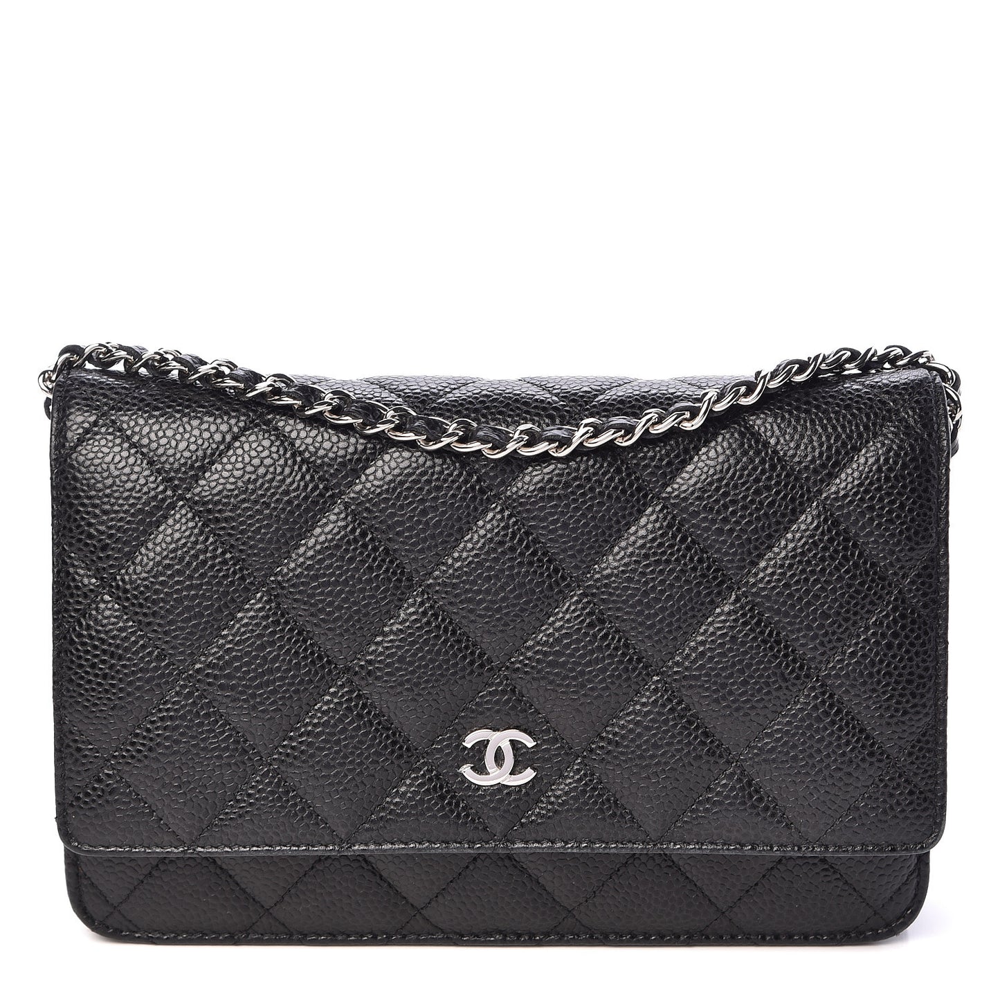 Caviar Quilted Wallet On Chain WOC Black