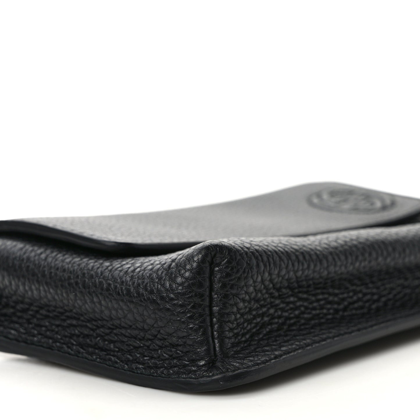 Pebbled Calfskin Soho Flap Belt Bag Black