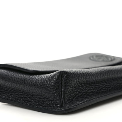 Gucci Pebbled Calfskin Soho Flap Belt Bag Black 8 of 9