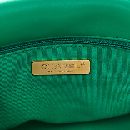 Chanel Lambskin Quilted Medium Chanel 19 Flap Green 6 of 13