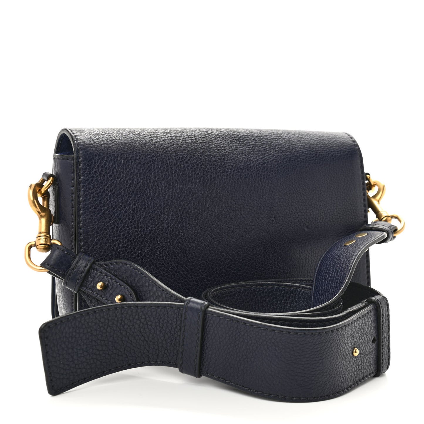 Grained Calfskin Dio(r)evolution Flap Bag Navy Blue