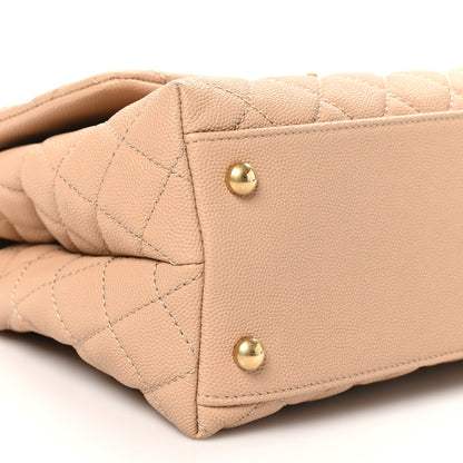 Chanel Caviar Lizard Embossed Quilted Small Coco Handle Flap Beige 9 of 11