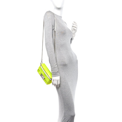 Fendi Transparent Paillettes Elaphe Mini Baguette Yellow Fluo Avorio 2 of 13