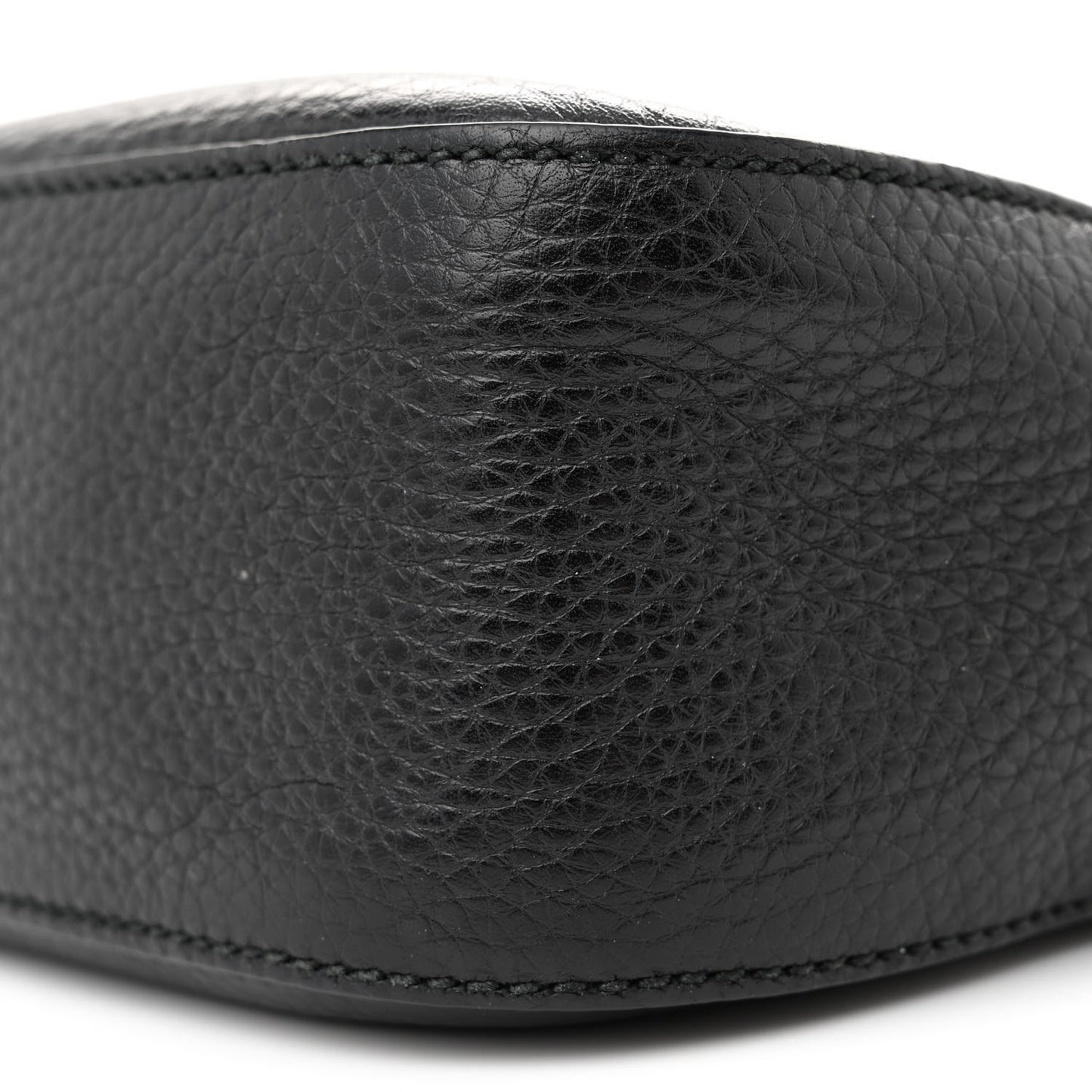 Pebbled Calfskin Studded Small Soho Disco Bag Black