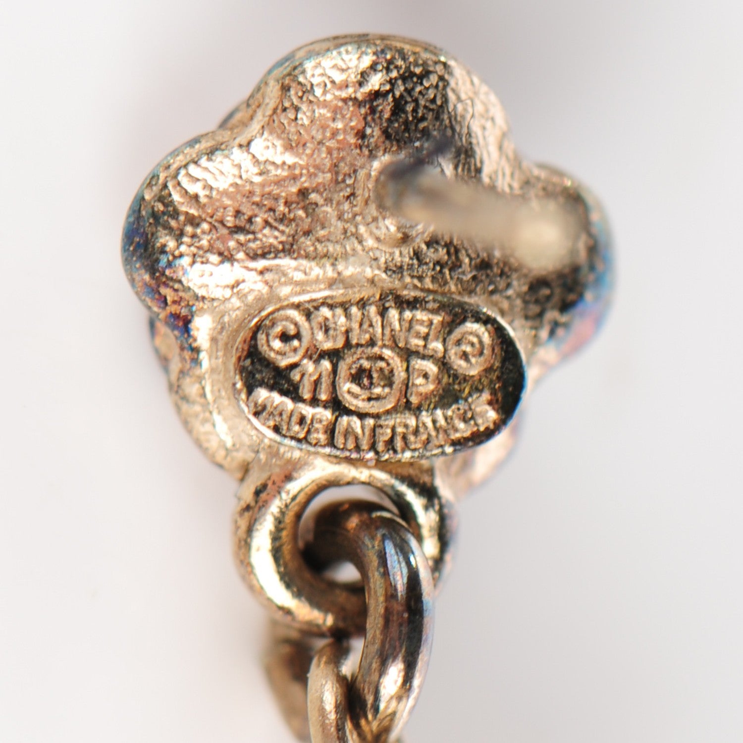 Chanel Pearl CC Camellia Dangle Earrings Gold 4 of 5