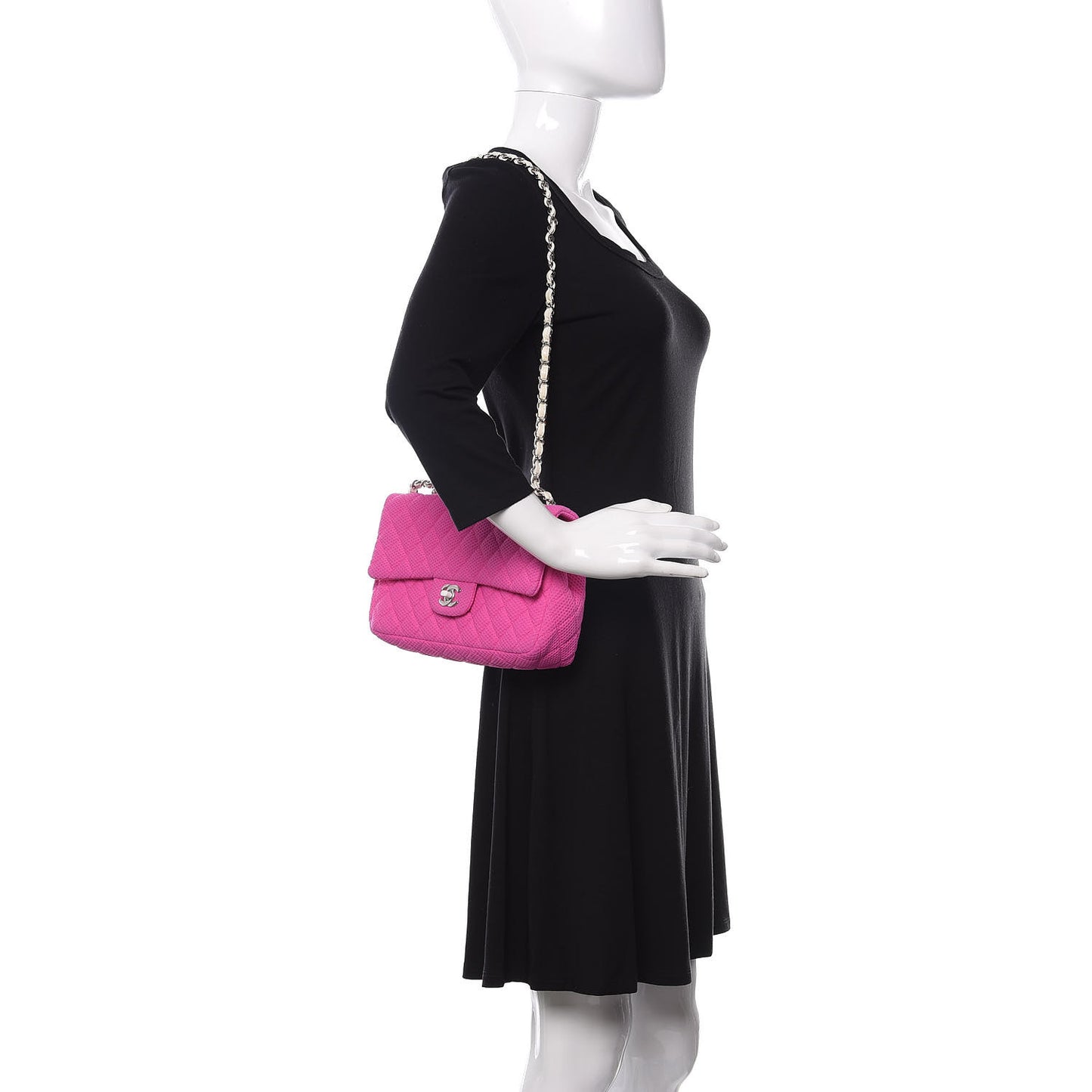 Neoprene Quilted Medium Single Flap Pink