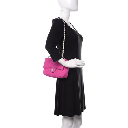 Chanel Neoprene Quilted Medium Single Flap Pink 2 of 10