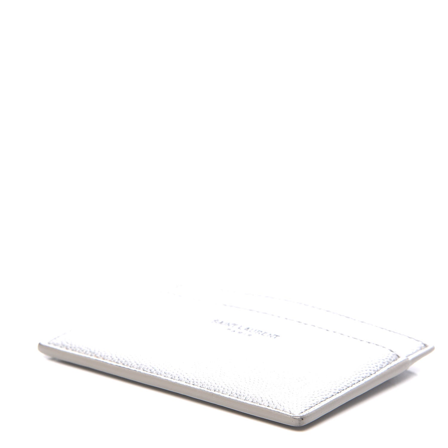 Saint Laurent Grain De Poudre Card Case Argento 4 of 9