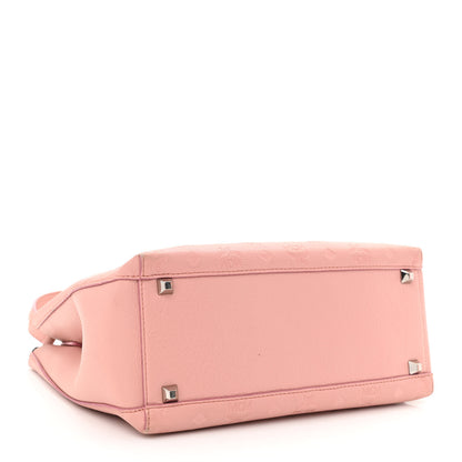 MCM Calfskin Ottomar Monogram Sarah Medium Hobo Pink Blush 4 of 13