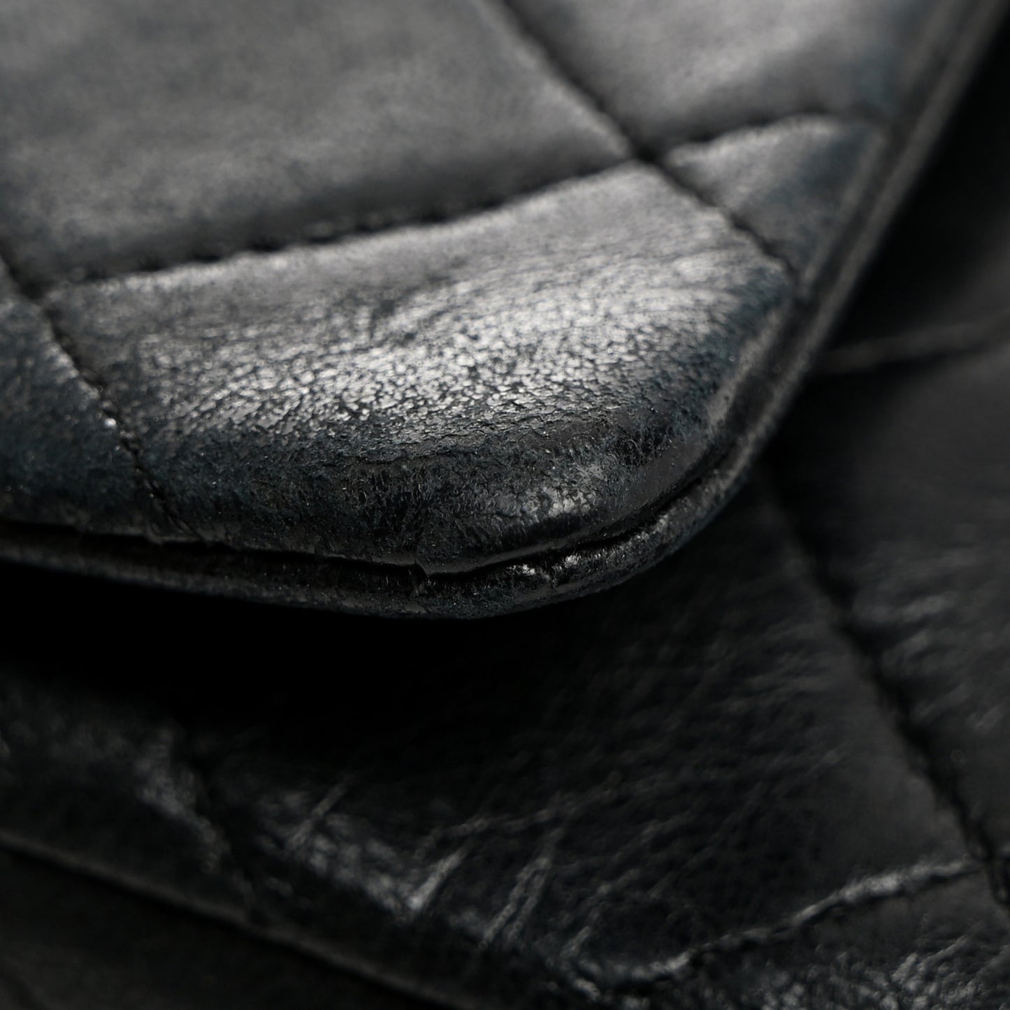Lambskin Quilted Medium Double Flap Black