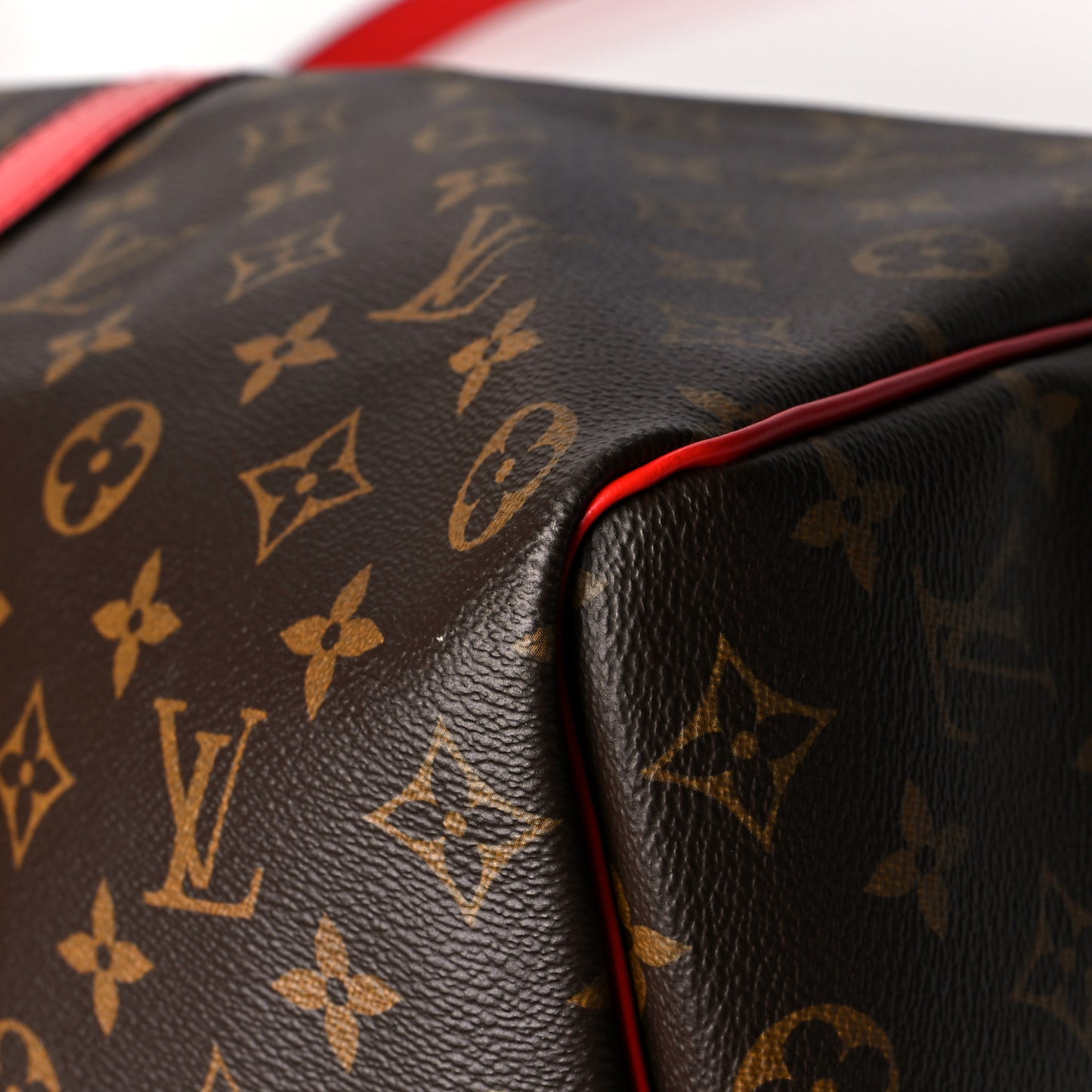 Calfskin Monogram Keepall Bandouliere 50 Coquelicot