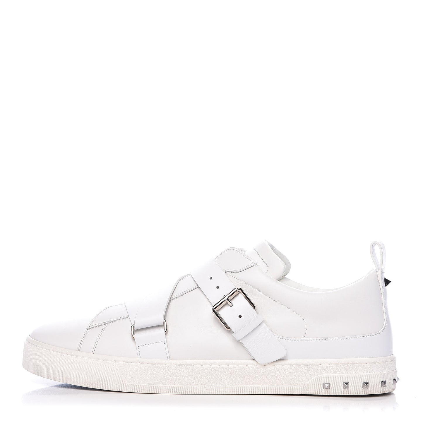 Calfskin Mens V Punk Low Top Sneakers 47 White