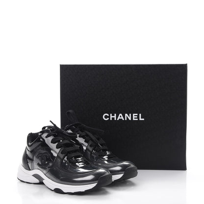 Chanel Patent PVC CC Sneakers 37 Black 9 of 9